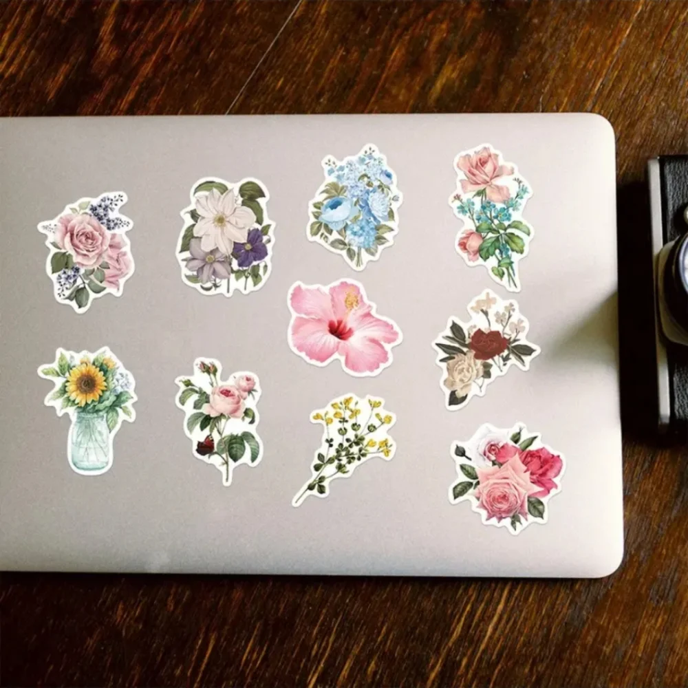 NEW 50 stickers vinyl flowers🌻🌹